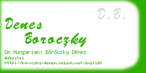 denes boroczky business card